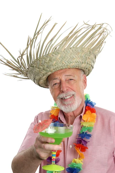 Tropische Senior Man & Margarita — Stockfoto