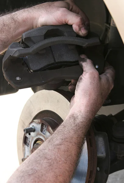 New Brake Pads in Caliper — Stock Photo, Image