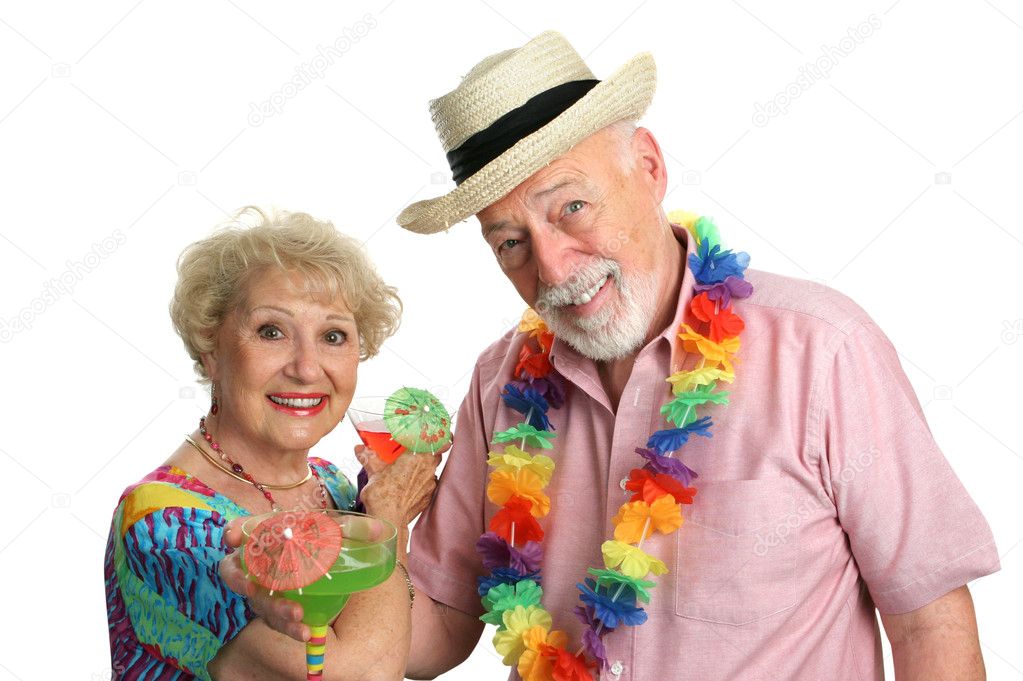 Vacation Couple With Cocktails