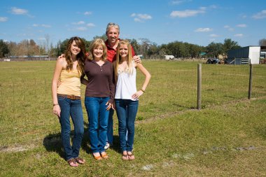 Beautiful Family on Farm clipart