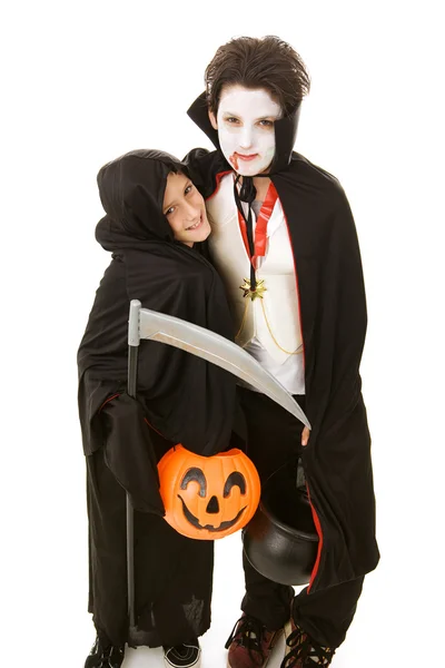 Halloween Kids - Brothers — Stock Photo, Image