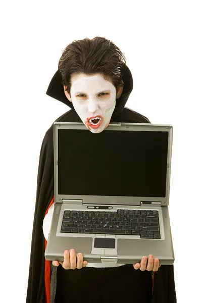 Halloween vampyr med budskap — Stockfoto