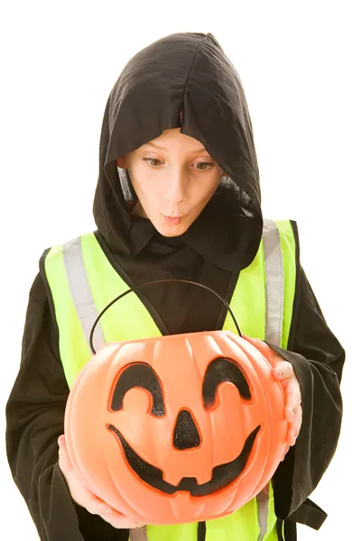 Safe Trick Or Treater Eyes Candy — Stock Photo, Image