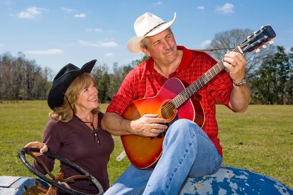 Zingende cowboy - serenade — Stockfoto