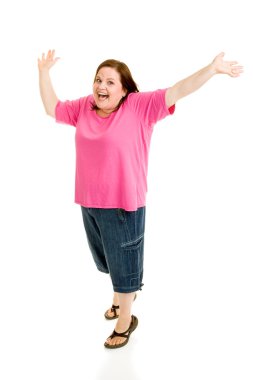 Plus Sized Model - Jump For Joy clipart