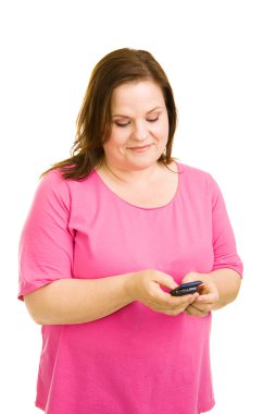 Plus Sized Model Texting clipart