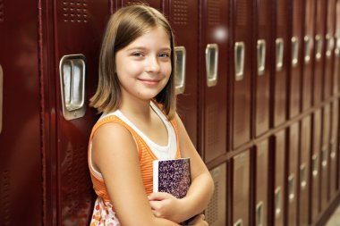 Student by Lockers clipart