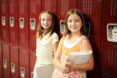 Students by Lockers clipart