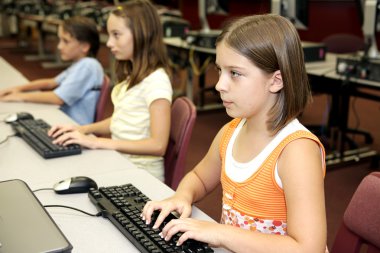 Students on Computers clipart