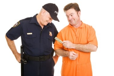 Inmate Bribes Police Officer clipart