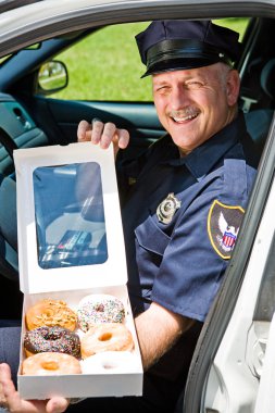 Police Officer - Box of Donuts clipart