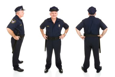 Police Officer Three Views clipart