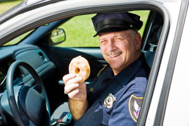 Police Officer and Doughnut clipart