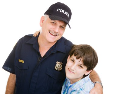 Policeman and Boy clipart