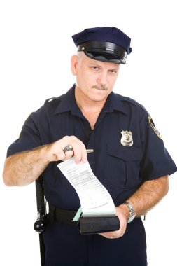 Policeman with Blank Citation clipart