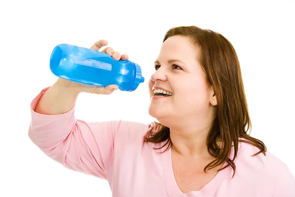 Plus sized fitness - hydratatie — Stockfoto