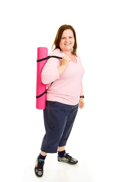 Plus Sized Fitness - Ready for Workout — Stock Photo, Image