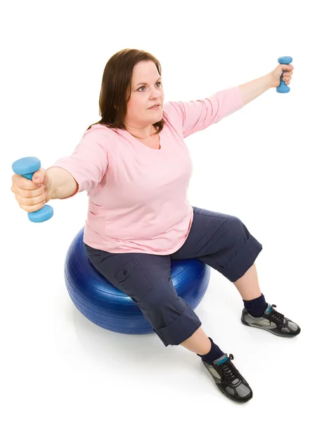 Plus storlek pilates träning — Stockfoto