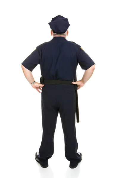 Tylne całe ciało policjanta — Zdjęcie stockowe