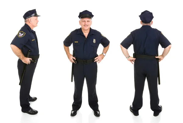 Oficial de policía tres puntos de vista — Foto de Stock