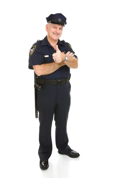 Policial de corpo inteiro Thumbsup — Fotografia de Stock
