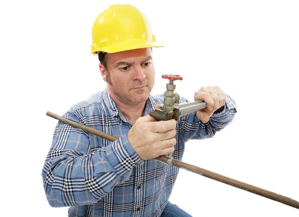 Construction Plumber Working — Stock Photo, Image