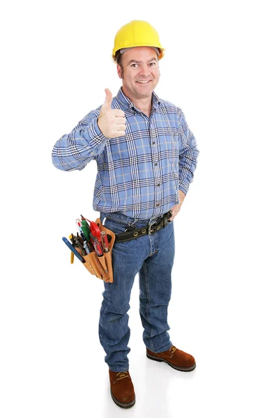 Trabajador de construcción real - Thumbsup — Foto de Stock