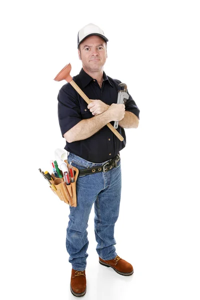 Serious Plumber Isolated — Stock Photo, Image