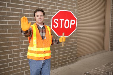 Crossing Guard at School clipart