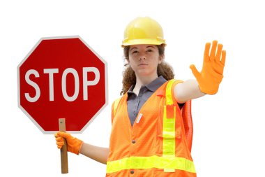 Traffic Directing Stop Isolated clipart