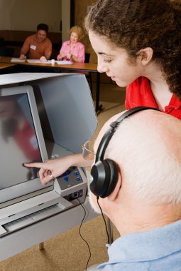 Poll Worker Helps Out clipart