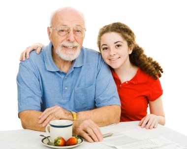 Teen & Grandpa clipart