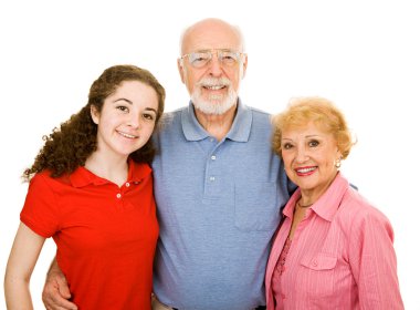 Teen with Grandparents clipart