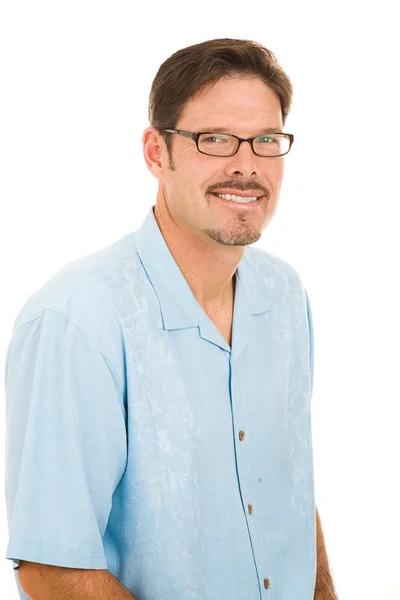 Pohledný muž nosí brýle — Stock fotografie