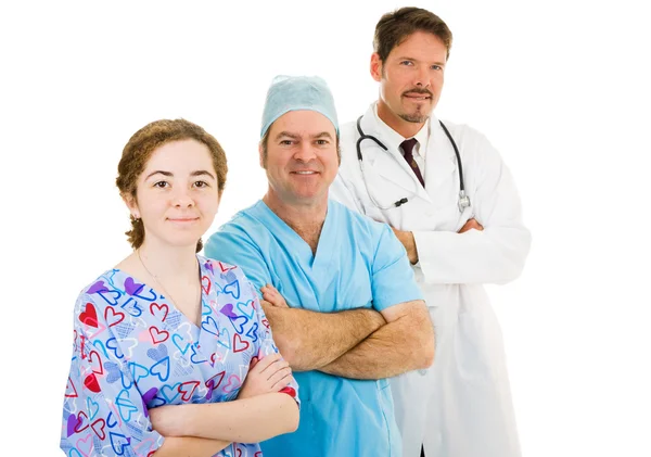 Ärzteteam auf weiß — Stockfoto