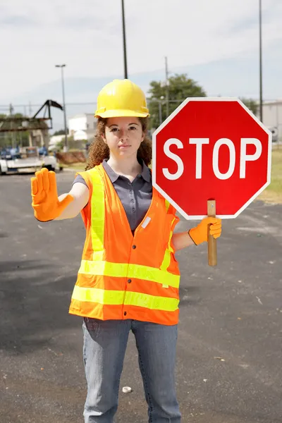 Construction Site Stop — Stock Photo, Image