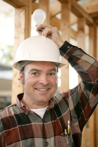 Stavební dělník - skvělý nápad — Stock fotografie