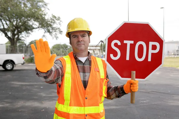 Construction Worker Stop — Stock Photo, Image
