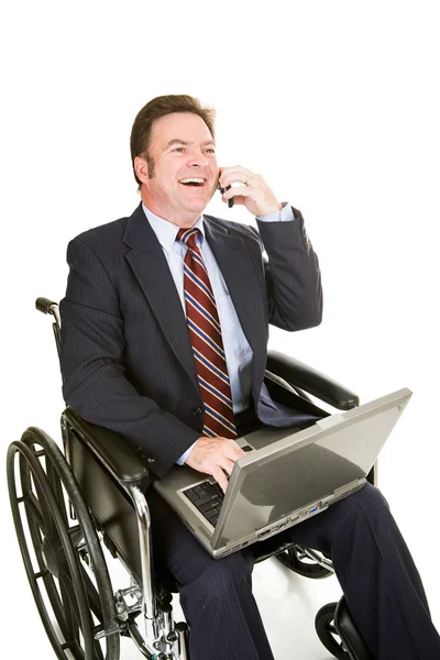 Niepełnosprawnych biznesmen - przyjemne rozmowy — Zdjęcie stockowe
