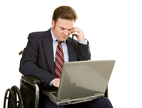 Empresário deficiente conectado — Fotografia de Stock