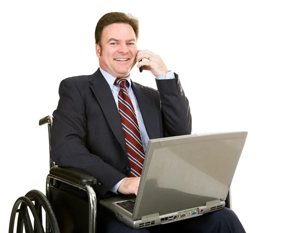 Empresario discapacitado en el teléfono celular —  Fotos de Stock