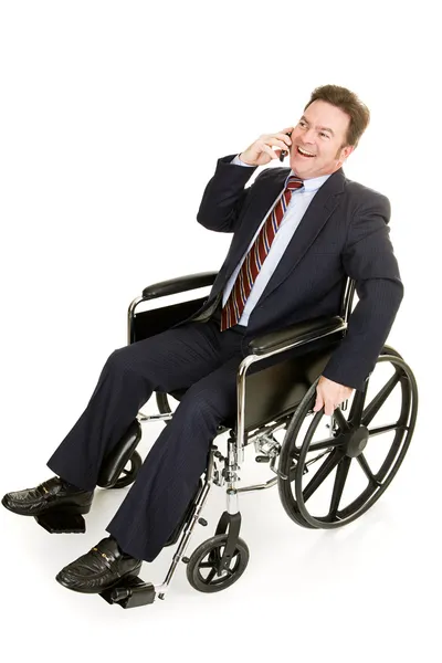 Empresário com deficiência por telefone — Fotografia de Stock