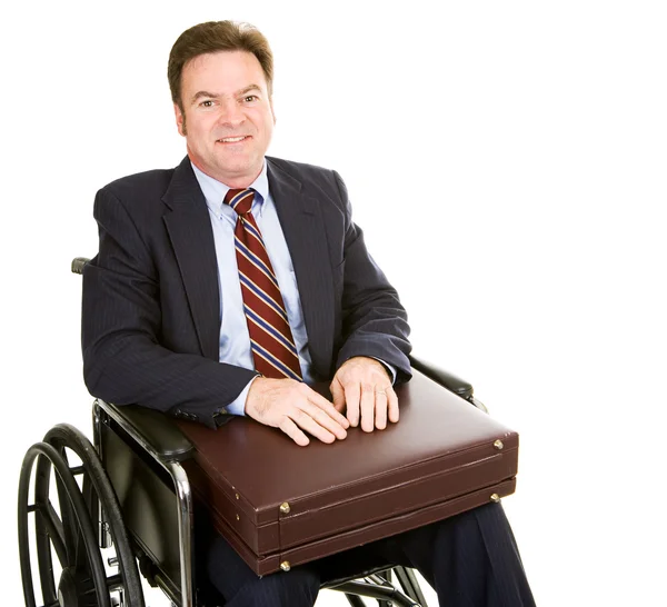 Homme d'affaires handicapé avec mallette — Photo