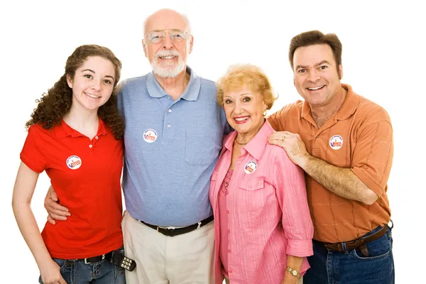Famiglia americana votata — Foto Stock