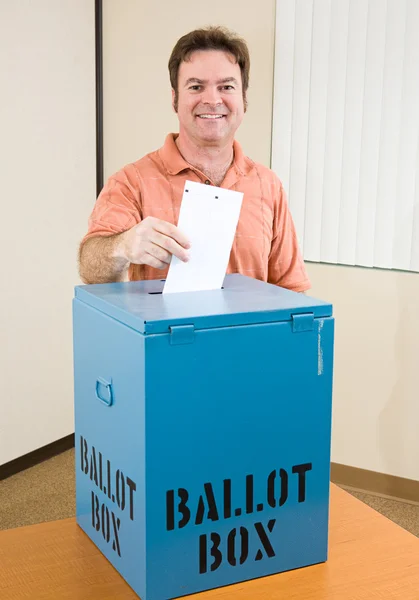 Valg - Hvid mand Voter - Stock-foto