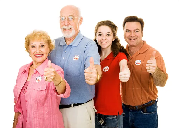 Família de eleitores - Thumbsup — Fotografia de Stock