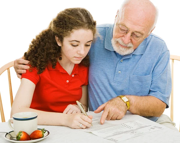 Filling Out Forms Together — Stock Photo, Image