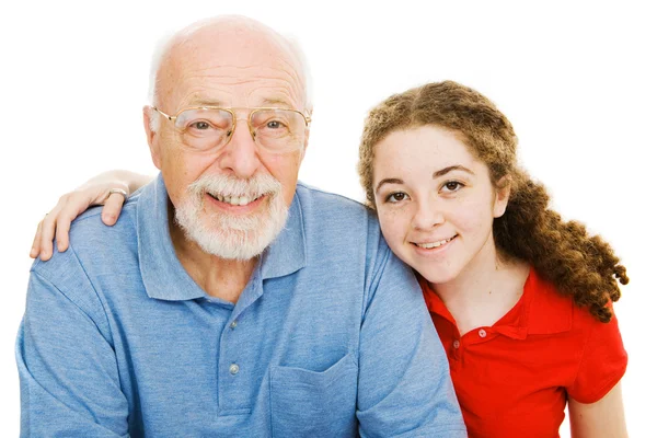 Dziewczynka i jej dziadek — Zdjęcie stockowe