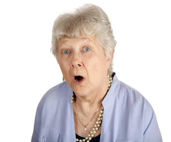 Shocked Senior Lady — Stok fotoğraf