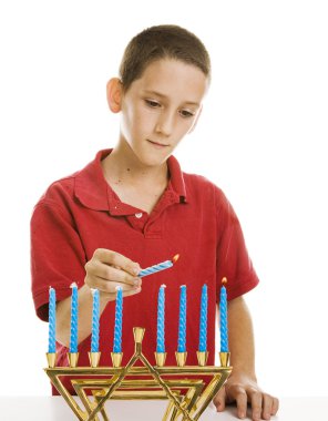 Lighting the Menorah clipart